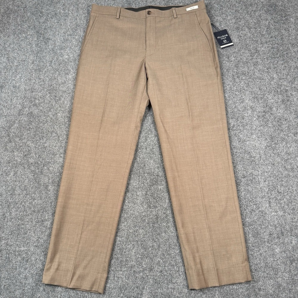 👔Jos A Bank Traveler Pants 35x30 NWT Men Brown Wool Blend Slim Fit Dress Slacks
